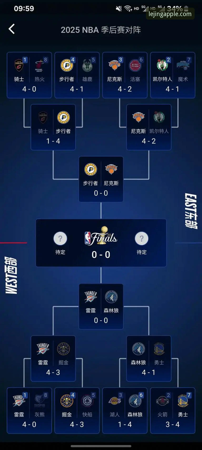 乐竞苹果版观赛操作教程：从尼克斯140分狂胜看NBA季后赛数据分析